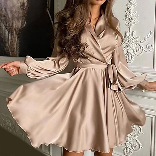 Women's A Line Dress Short Mini Dress Black gray Blue khaki Green Brown Long Sleeve Solid Color Summer Casual 2021 S M L XL XXL
Women's A Line Dress Short Mini Dress Black gray Blue khaki Green Brown Long Sleeve Solid Color Summer Casual 2021 S M L XL XXL