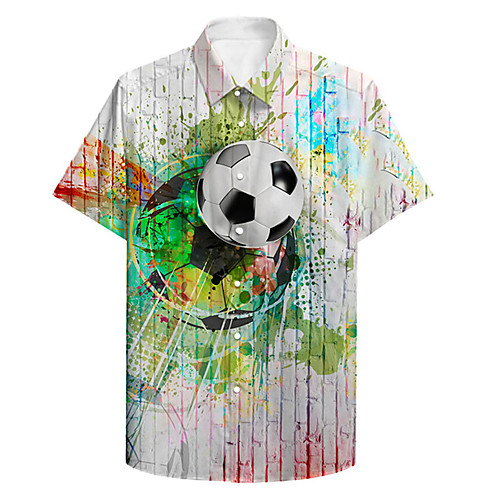 Men's Shirt 3D Print Football Plus Size 3D Print Button-Down Short Sleeve Casual Tops Casual Fashion Breathable Comfortable White
Men's Shirt 3D Print Football Plus Size 3D Print Button-Down Short Sleeve Casual Tops Casual Fashion Breathable Comfortable White
