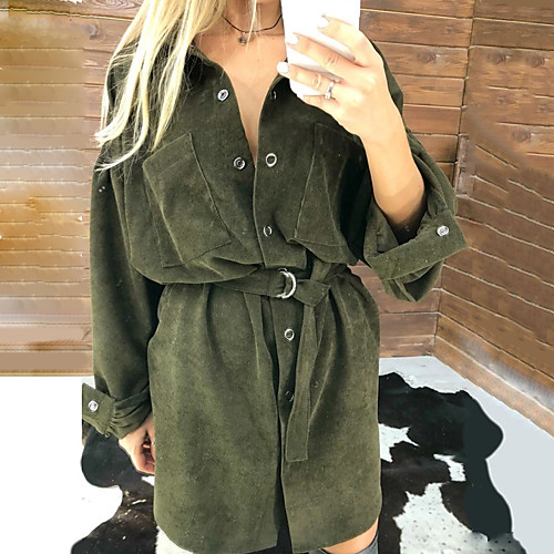 Women's Shirt Dress Short Mini Dress Green Black Brown Long Sleeve Solid Color Summer Casual 2021 S M L XL XXL
Women's Shirt Dress Short Mini Dress Green Black Brown Long Sleeve Solid Color Summer Casual 2021 S M L XL XXL