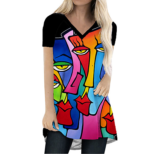 Women's T Shirt Dress Tee Dress Short Mini Dress Red Short Sleeve Color Block Abstract Print Spring Summer V Neck Casual Holiday Loose 2021 S M L XL XXL 3XL
Women's T Shirt Dress Tee Dress Short Mini Dress Red Short Sleeve Color Block Abstract Print Spring Summer V Neck Casual Holiday Loose 2021 S M L XL XXL 3XL