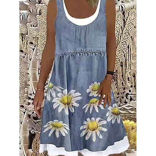 Women's A Line Dress Knee Length Dress Blue Sleeveless Floral Print Print Summer Boat Neck Elegant Casual Holiday 2021 S M L XL XXL 3XL
Women's A Line Dress Knee Length Dress Blue Sleeveless Floral Print Print Summer Boat Neck Elegant Casual Holiday 2021 S M L XL XXL 3XL