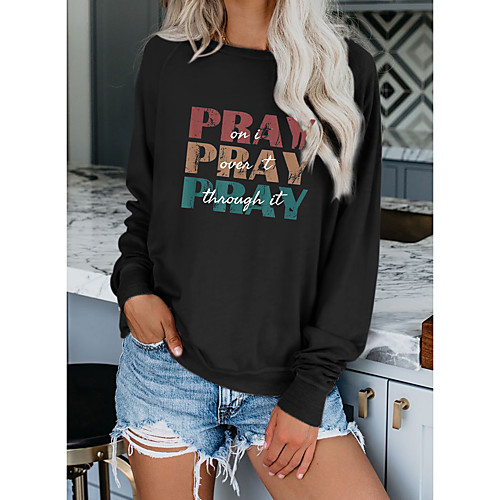 Women's Sweatshirt Pullover Text Print Casual Daily Hot Stamping Sportswear Streetwear Hoodies Sweatshirts Loose Black
Women's Sweatshirt Pullover Text Print Casual Daily Hot Stamping Sportswear Streetwear Hoodies Sweatshirts Loose Black