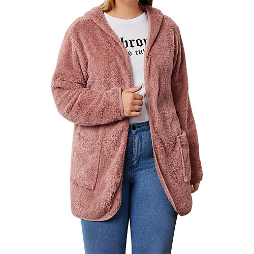 Women's Plus Size Coat Pocket Solid Color Long Hooded Daily Wear Fall Winter Blushing Pink Big Size XL 2XL 3XL 4XL 5XL
Women's Plus Size Coat Pocket Solid Color Long Hooded Daily Wear Fall Winter Blushing Pink Big Size XL 2XL 3XL 4XL 5XL
