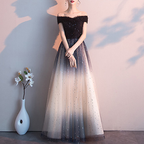 A-Line Glittering Gradient Party Wear Formal Evening Dress Off Shoulder Short Sleeve Floor Length Lace Tulle with Sequin 2021
A-Line Glittering Gradient Party Wear Formal Evening Dress Off Shoulder Short Sleeve Floor Length Lace Tulle with Sequin 2021