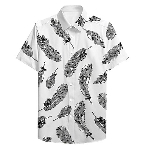 Men's Shirt 3D Print Feather Plus Size 3D Print Button-Down Short Sleeve Casual Tops Casual Fashion Breathable Comfortable White / Sports
Men's Shirt 3D Print Feather Plus Size 3D Print Button-Down Short Sleeve Casual Tops Casual Fashion Breathable Comfortable White / Sports