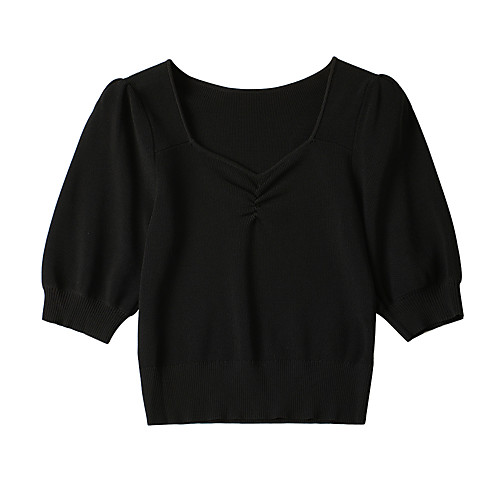 Women's Solid Color Cardigan Short Sleeve Sweater Cardigans V Neck White Black
Women's Solid Color Cardigan Short Sleeve Sweater Cardigans V Neck White Black