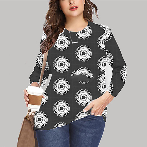 Women's Plus Size Tops Pullover Sweatshirt Floral Graphic Print Long Sleeve Crewneck Basic Fall Summer Black Red Big Size XL XXL 3XL 4XL 5XL
Women's Plus Size Tops Pullover Sweatshirt Floral Graphic Print Long Sleeve Crewneck Basic Fall Summer Black Red Big Size XL XXL 3XL 4XL 5XL