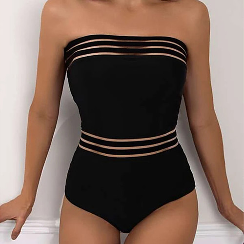 Women's One Piece Monokini Swimsuit Open Back Mesh Solid Color Black Swimwear Bandeau Padded Strapless Bathing Suits New Fashion Sexy / Padded Bras / Going out / Slim
Women's One Piece Monokini Swimsuit Open Back Mesh Solid Color Black Swimwear Bandeau Padded Strapless Bathing Suits New Fashion Sexy / Padded Bras / Going out / Slim