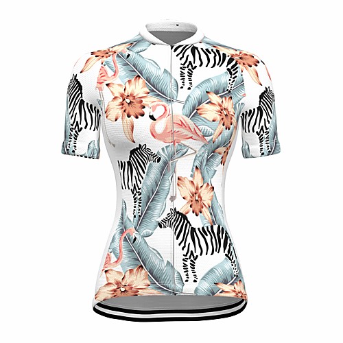 21Grams Women's Short Sleeve Cycling Jersey Summer Spandex White Flamingo Floral Botanical Bike Top Mountain Bike MTB Road Bike Cycling Sports Clothing Apparel / Stretchy / Athleisure
21Grams Women's Short Sleeve Cycling Jersey Summer Spandex White Flamingo Floral Botanical Bike Top Mountain Bike MTB Road Bike Cycling Sports Clothing Apparel / Stretchy / Athleisure
