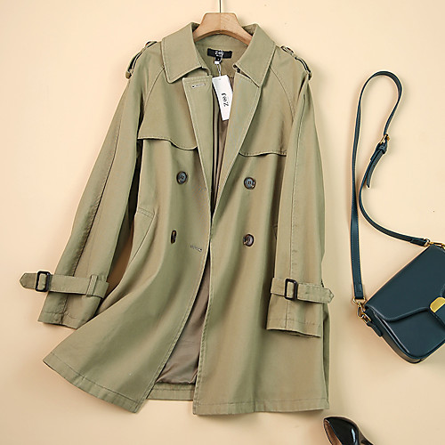 Women's Coat Street Fall Spring Regular Coat Shirt Collar Regular Fit Casual Jacket Solid Color Modern Style ArmyGreen khaki / Cotton
Women's Coat Street Fall Spring Regular Coat Shirt Collar Regular Fit Casual Jacket Solid Color Modern Style ArmyGreen khaki / Cotton