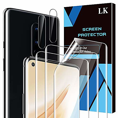 5 pack lk 3 pack screen protector 2 pack camera lens protector compatible with oneplus 8, positioning tool, hd ultra-thin, flexible tpu film
5 pack lk 3 pack screen protector 2 pack camera lens protector compatible with oneplus 8, positioning tool, hd ultra-thin, flexible tpu film