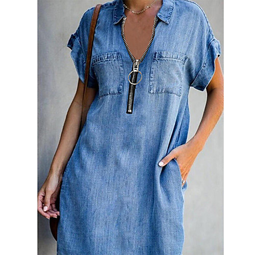 Women's A Line Dress Short Mini Dress Blue Short Sleeve Solid Color Summer Casual 2021 S M L XL XXL XXXL
Women's A Line Dress Short Mini Dress Blue Short Sleeve Solid Color Summer Casual 2021 S M L XL XXL XXXL