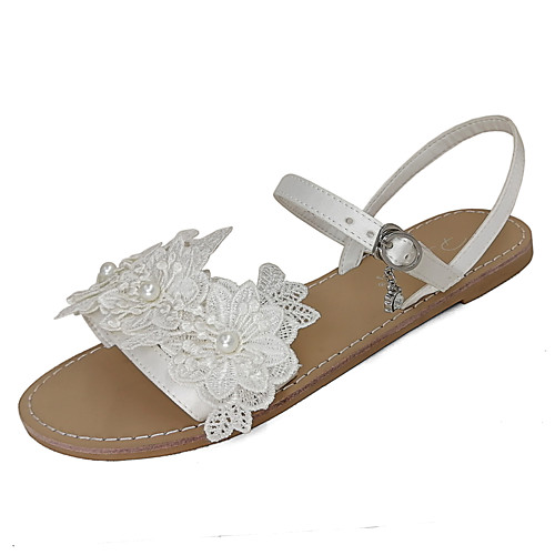 Women's Wedding Shoes Flat Heel Open Toe Wedding Flats Wedding Beach Satin Lace Flower Solid Colored White
Women's Wedding Shoes Flat Heel Open Toe Wedding Flats Wedding Beach Satin Lace Flower Solid Colored White