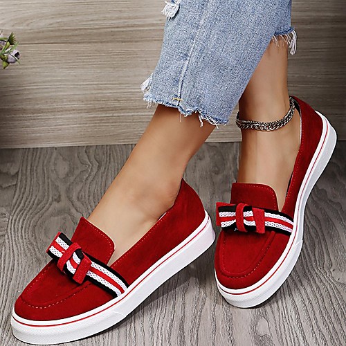 Women's Loafers & Slip-Ons Slip-on Sneakers Flat Heel Round Toe PU Color Block Wine White Black
Women's Loafers & Slip-Ons Slip-on Sneakers Flat Heel Round Toe PU Color Block Wine White Black
