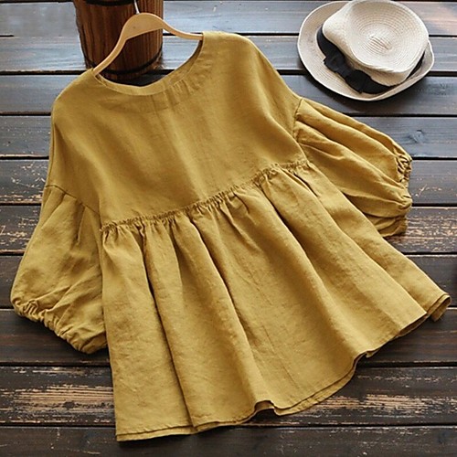 Women's Plus Size Tops Blouse Shirt Solid Color Short Sleeve U Neck Yellow White Black Big Size L XL 2XL 3XL 4XL
Women's Plus Size Tops Blouse Shirt Solid Color Short Sleeve U Neck Yellow White Black Big Size L XL 2XL 3XL 4XL