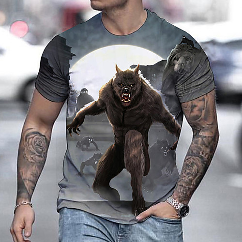 Men's Tee T shirt Shirt 3D Print Graphic Prints Wolf Print Short Sleeve Daily Tops Casual Designer Big and Tall Gray
Men's Tee T shirt Shirt 3D Print Graphic Prints Wolf Print Short Sleeve Daily Tops Casual Designer Big and Tall Gray