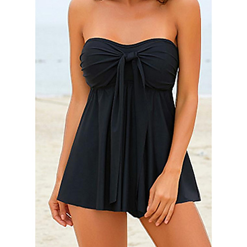Women's One Piece Swim Dress Swimsuit Slim Solid Color Black Swimwear Halter Padded Strap Bathing Suits New Casual Sexy / Padded Bras
Women's One Piece Swim Dress Swimsuit Slim Solid Color Black Swimwear Halter Padded Strap Bathing Suits New Casual Sexy / Padded Bras