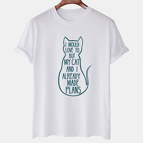 Men's Unisex Tee T shirt Hot Stamping Cat Graphic Prints Letter Plus Size Print Short Sleeve Casual Tops Cotton Basic Designer Big and Tall White Black
Men's Unisex Tee T shirt Hot Stamping Cat Graphic Prints Letter Plus Size Print Short Sleeve Casual Tops Cotton Basic Designer Big and Tall White Black