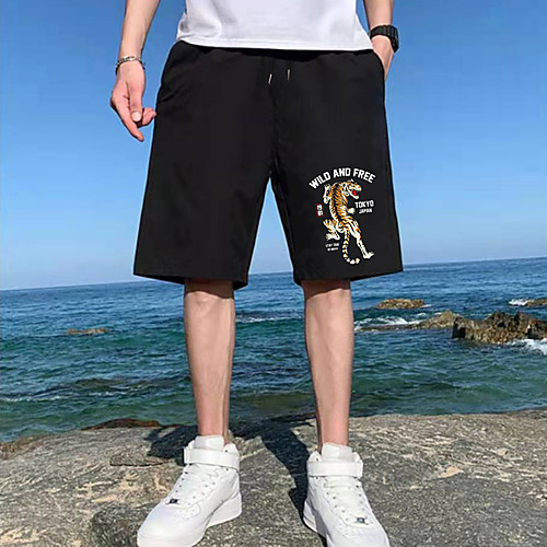 Men's Shorts Casual / Sporty Sports Casual Daily Shorts Pants Tiger Letter Short Drawstring Pocket Print Black
Men's Shorts Casual / Sporty Sports Casual Daily Shorts Pants Tiger Letter Short Drawstring Pocket Print Black