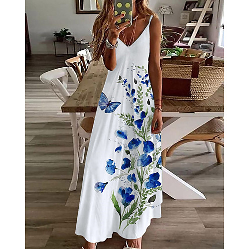 Women's A Line Dress Maxi long Dress White Sleeveless Butterfly Animal Print Summer V Neck Casual Holiday 2021 S M L XL XXL 3XL
Women's A Line Dress Maxi long Dress White Sleeveless Butterfly Animal Print Summer V Neck Casual Holiday 2021 S M L XL XXL 3XL