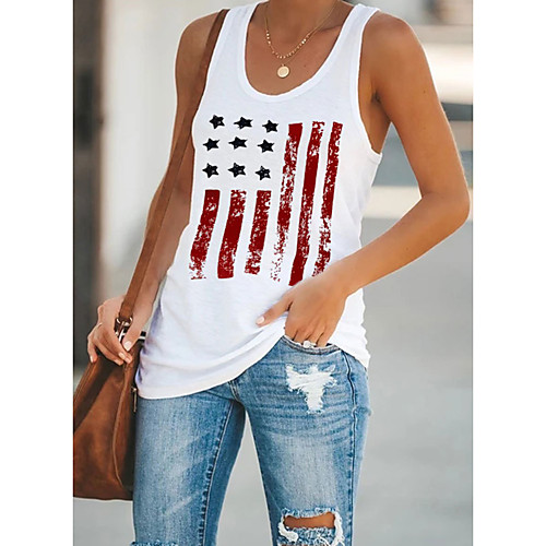 Women's Independence Day Tank Top Sunflower American Flag Stars and Stripes Print U Neck Basic Streetwear Tops White Black
Women's Independence Day Tank Top Sunflower American Flag Stars and Stripes Print U Neck Basic Streetwear Tops White Black