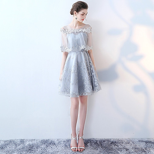 A-Line Minimalist Elegant Party Wear Cocktail Party Dress Jewel Neck Half Sleeve Short / Mini Tulle with Lace Insert Pattern / Print 2021
A-Line Minimalist Elegant Party Wear Cocktail Party Dress Jewel Neck Half Sleeve Short / Mini Tulle with Lace Insert Pattern / Print 2021