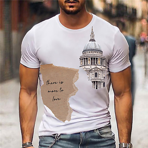Men's Tee T shirt Shirt 3D Print Graphic Prints Building Print Short Sleeve Daily Tops Casual Designer Big and Tall White
Men's Tee T shirt Shirt 3D Print Graphic Prints Building Print Short Sleeve Daily Tops Casual Designer Big and Tall White