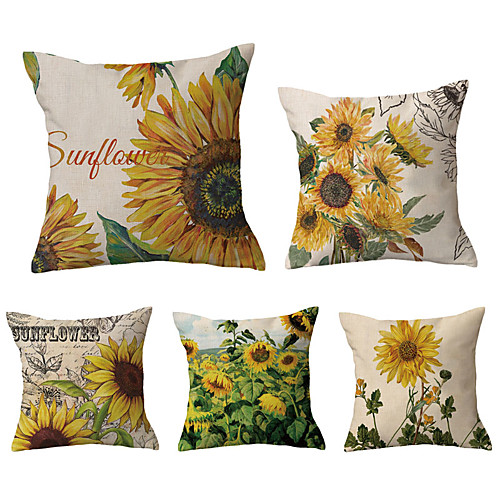 Sunflower Double Side Cushion Cover 5PC Soft Throw Pillow Cover Cushion Case Pillowcase for Sofa Bedroom Livingroom Superior Quality Machine Washable Outdoor Cushion for Sofa Couch Bed Chair
Sunflower Double Side Cushion Cover 5PC Soft Throw Pillow Cover Cushion Case Pillowcase for Sofa Bedroom Livingroom Superior Quality Machine Washable Outdoor Cushion for Sofa Couch Bed Chair