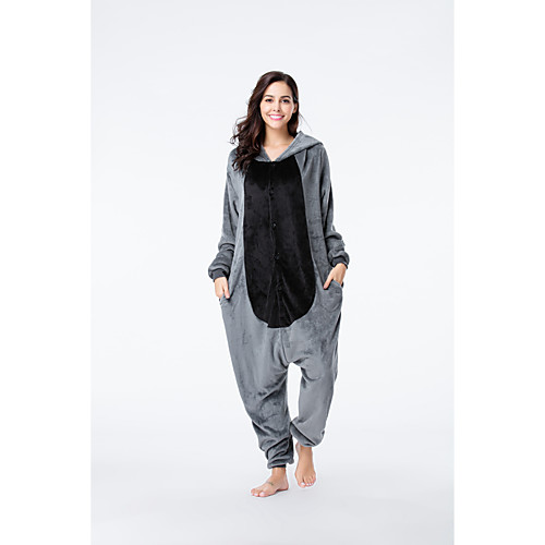 Adults' Kigurumi Pajamas Raccoon Onesie Pajamas Flannel Black / Gray Cosplay For Men and Women Animal Sleepwear Cartoon Festival / Holiday Costumes
Adults' Kigurumi Pajamas Raccoon Onesie Pajamas Flannel Black / Gray Cosplay For Men and Women Animal Sleepwear Cartoon Festival / Holiday Costumes