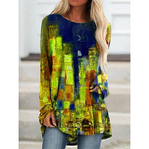 Women's Abstract Geometric T shirt Graphic Long Sleeve Print Round Neck Basic Tops Red Light Green
Women's Abstract Geometric T shirt Graphic Long Sleeve Print Round Neck Basic Tops Red Light Green