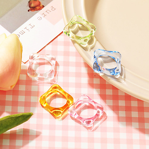 Ring Transparent Blue Yellow Blushing Pink Resin Stylish Simple European 1pc 7
Ring Transparent Blue Yellow Blushing Pink Resin Stylish Simple European 1pc 7