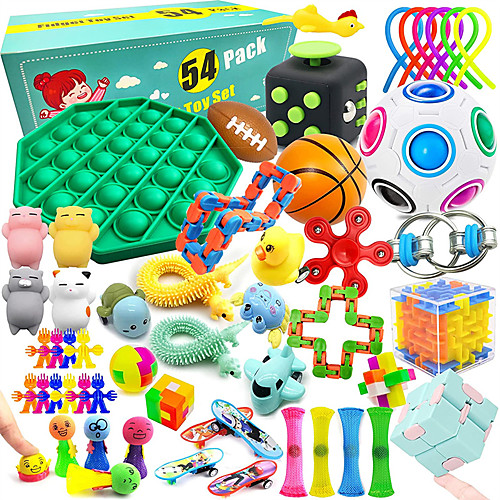 54 Pcs Sensory Fidget Toys Set, Relieves Stress and Anxiety Fidget Toy, Special Needs Stress Reliever Toys for Boy Girl Adults, Sensory Therapy Toys for ADHD Autism Stress Anxiety
54 Pcs Sensory Fidget Toys Set, Relieves Stress and Anxiety Fidget Toy, Special Needs Stress Reliever Toys for Boy Girl Adults, Sensory Therapy Toys for ADHD Autism Stress Anxiety