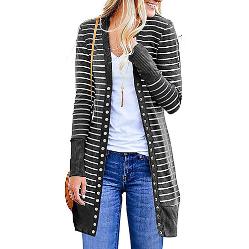 Women's Stripes Cardigan Sweater Cotton Long Sleeve Sweater Cardigans Round Neck ArmyGreen Blue Purple
Women's Stripes Cardigan Sweater Cotton Long Sleeve Sweater Cardigans Round Neck ArmyGreen Blue Purple