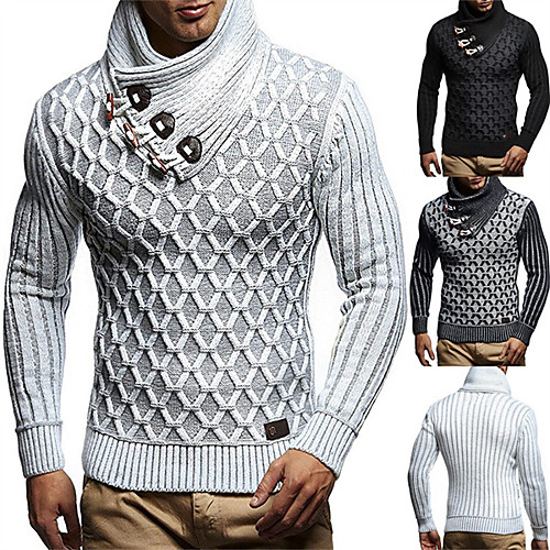 Men's Unisex Stylish Vintage Style Basic Knitted Button Check Geometric Cardigan Sweater Long Sleeve Sweater Cardigans Stand Collar Turtleneck Fall Winter White / Black White Black
Men's Unisex Stylish Vintage Style Basic Knitted Button Check Geometric Cardigan Sweater Long Sleeve Sweater Cardigans Stand Collar Turtleneck Fall Winter White / Black White Black