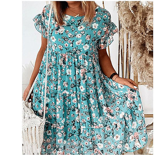 Women's Swing Dress Knee Length Dress Black Beige Light Blue Short Sleeve Floral Print Fall Summer Round Neck Casual Holiday Loose 2021 S M L XL XXL 3XL / Cotton / Cotton
Women's Swing Dress Knee Length Dress Black Beige Light Blue Short Sleeve Floral Print Fall Summer Round Neck Casual Holiday Loose 2021 S M L XL XXL 3XL / Cotton / Cotton