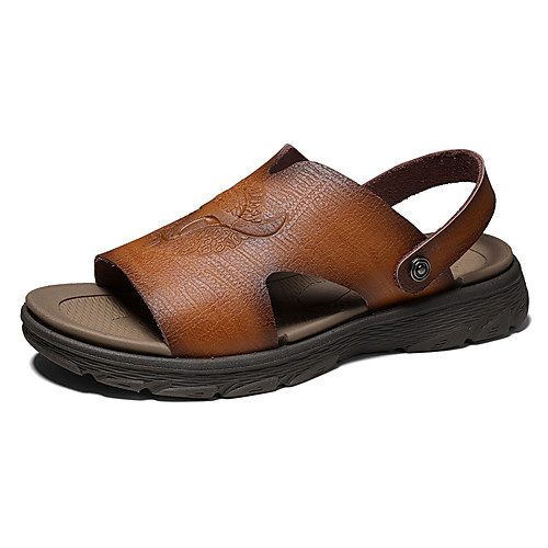 Men's Sandals Crochet Leather Shoes Flat Sandals Sporty Casual Roman Shoes Daily Outdoor Nappa Leather Cowhide Breathable Non-slipping Height-increasing Booties / Ankle Boots Black Brown Fall Summer
Men's Sandals Crochet Leather Shoes Flat Sandals Sporty Casual Roman Shoes Daily Outdoor Nappa Leather Cowhide Breathable Non-slipping Height-increasing Booties / Ankle Boots Black Brown Fall Summer
