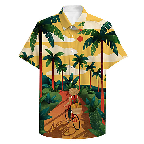 Men's Shirt 3D Print Coconut Tree Plus Size 3D Print Button-Down Short Sleeve Casual Tops Casual Fashion Tropical Breathable Yellow / Sports
Men's Shirt 3D Print Coconut Tree Plus Size 3D Print Button-Down Short Sleeve Casual Tops Casual Fashion Tropical Breathable Yellow / Sports
