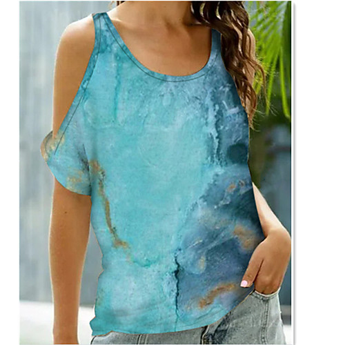 Women's Abstract Painting T shirt Color Block Tie Dye Round Neck Basic Tops Blue Navy Blue Light Blue
Women's Abstract Painting T shirt Color Block Tie Dye Round Neck Basic Tops Blue Navy Blue Light Blue