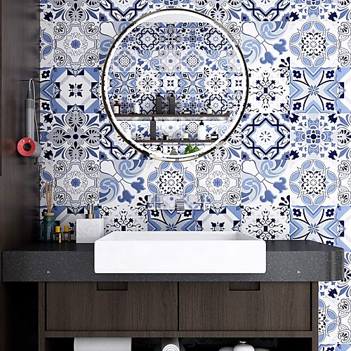 Flower Tile Blue And White Lattice Furniture Floor Wall Decoration Self-adhesive Wallpaper Wall Paste 45500cm
Flower Tile Blue And White Lattice Furniture Floor Wall Decoration Self-adhesive Wallpaper Wall Paste 45500cm
