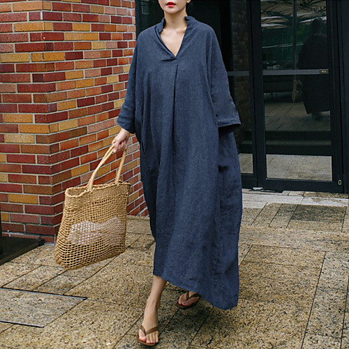 Women's Loose Maxi long Dress Blue Half Sleeve Solid Color Spring Summer Casual Loose 2021 S M L XL
Women's Loose Maxi long Dress Blue Half Sleeve Solid Color Spring Summer Casual Loose 2021 S M L XL