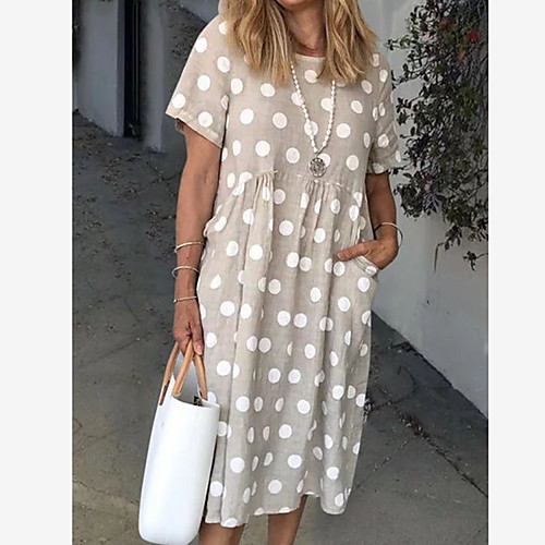 Women's T Shirt Dress Tee Dress Midi Dress Gray Green Sky Blue Dark Gray Red Short Sleeve Polka Dot Pocket Patchwork Print Spring Summer Round Neck Casual Loose 2021 S M L XL XXL XXXL
Women's T Shirt Dress Tee Dress Midi Dress Gray Green Sky Blue Dark Gray Red Short Sleeve Polka Dot Pocket Patchwork Print Spring Summer Round Neck Casual Loose 2021 S M L XL XXL XXXL