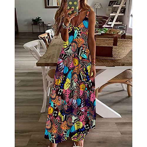 Women's A Line Dress Maxi long Dress Black Sleeveless Butterfly Animal Print Summer V Neck Casual Holiday 2021 S M L XL XXL 3XL
Women's A Line Dress Maxi long Dress Black Sleeveless Butterfly Animal Print Summer V Neck Casual Holiday 2021 S M L XL XXL 3XL