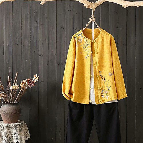 Women's Coat Casual / Daily Spring Regular Coat Regular Fit Casual Jacket Pattern Others Blue Yellow / Cotton
Women's Coat Casual / Daily Spring Regular Coat Regular Fit Casual Jacket Pattern Others Blue Yellow / Cotton