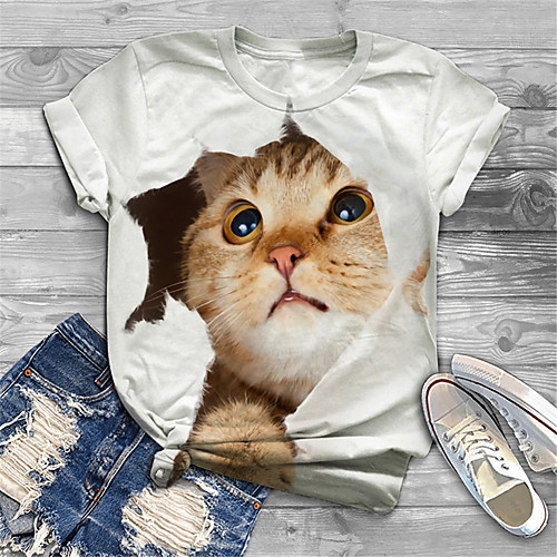 Women's Plus Size Tops T shirt Cat Graphic Animal Print Short Sleeve Crewneck Basic White Big Size XL XXL 3XL 4XL 5XL / Holiday
Women's Plus Size Tops T shirt Cat Graphic Animal Print Short Sleeve Crewneck Basic White Big Size XL XXL 3XL 4XL 5XL / Holiday