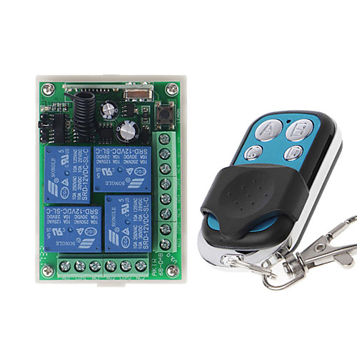 RF Wireless 433MHz DC 12V 4CH Wireless RF Remote Control Switch Security System Garage Doors Gate Electronic Lock Key 4 Buttons Transmitter
RF Wireless 433MHz DC 12V 4CH Wireless RF Remote Control Switch Security System Garage Doors Gate Electronic Lock Key 4 Buttons Transmitter