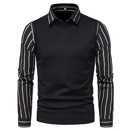 Men's Stripe Striped Sweater Long Sleeve Sweater Cardigans Stand Collar Black Gray
Men's Stripe Striped Sweater Long Sleeve Sweater Cardigans Stand Collar Black Gray