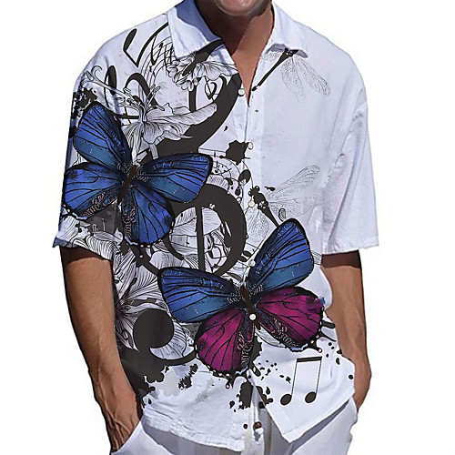 Men's Shirt 3D Print Butterfly Animal Plus Size 3D Print Button-Down Short Sleeve Casual Tops Casual Fashion Breathable Comfortable White / Sports
Men's Shirt 3D Print Butterfly Animal Plus Size 3D Print Button-Down Short Sleeve Casual Tops Casual Fashion Breathable Comfortable White / Sports