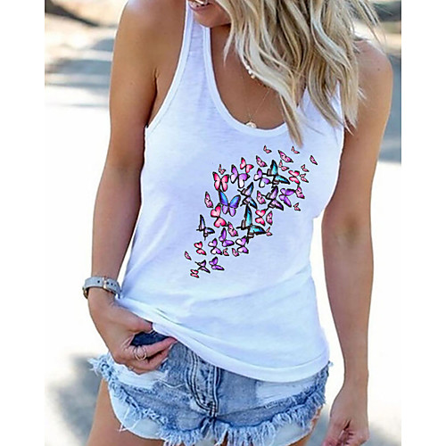 Women's Butterfly Tank Top Vest Butterfly Animal Print U Neck Basic Streetwear Tops White Black Gray
Women's Butterfly Tank Top Vest Butterfly Animal Print U Neck Basic Streetwear Tops White Black Gray