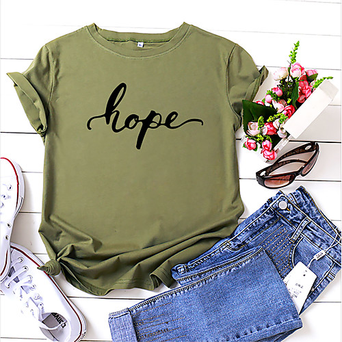 Women's Holiday T shirt Text Print Round Neck Basic Tops Cotton White Blue Red
Women's Holiday T shirt Text Print Round Neck Basic Tops Cotton White Blue Red