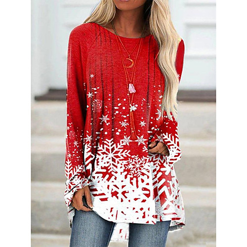 Women's Abstract T shirt Graphic Flower Long Sleeve Print Round Neck Basic Christmas Tops Red Black Green
Women's Abstract T shirt Graphic Flower Long Sleeve Print Round Neck Basic Christmas Tops Red Black Green